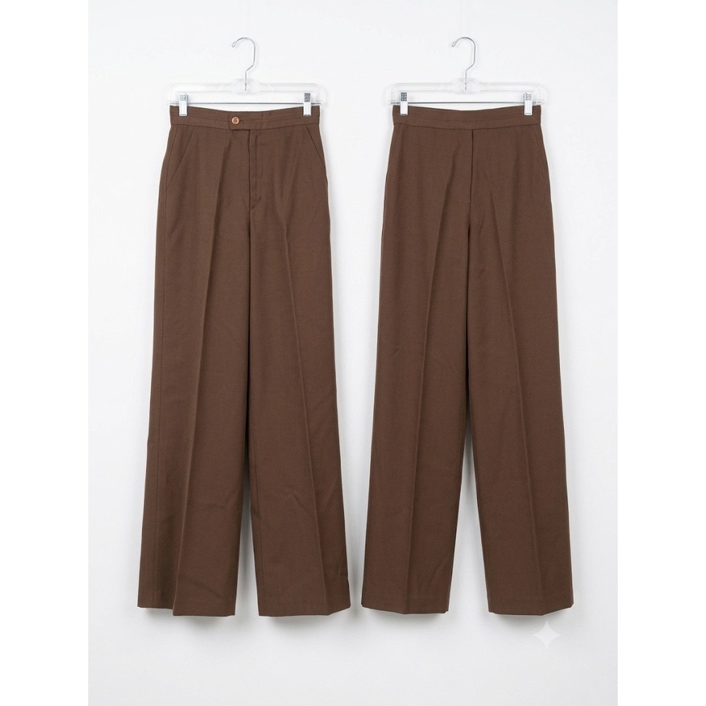 Vintage 70s Condor California Brown High Waisted Wide Leg Trousers‎ Pants XS 24"